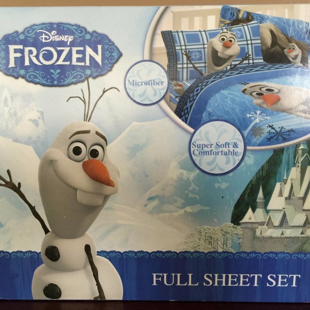 Disney FROZEN Olaf Build a Snowman 4-PC FULL Sheet